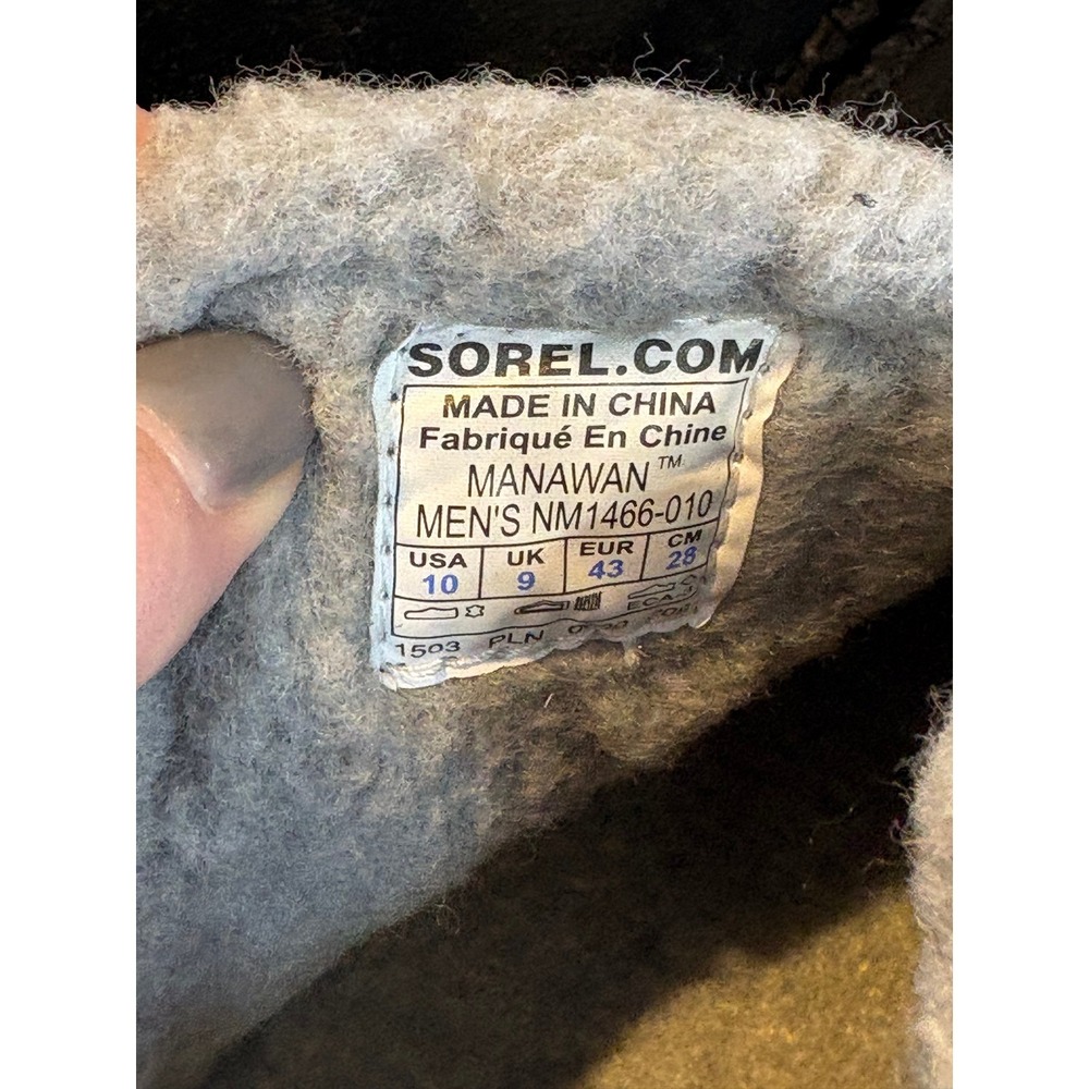 SOREL Manawan Men's Black Suede Shearling Lined Slippers Mules Size 10 - Picture 6 of 7